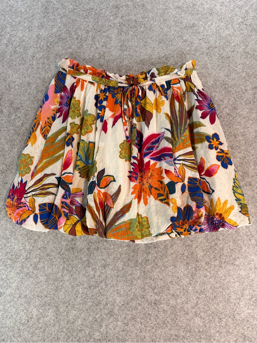 &merci Floral Balloon Mini Skirt Women’s Medium Cotton Lined Boho Cottagecore